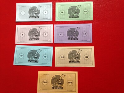 Monopoly Spongebob Schwammkopf 60 x Scheine Bank Geldscheine Ersatz / Ersatz
