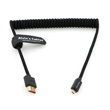 Micro HDMI 8K 2.1 to Full HDMI Braided Coiled Cable for Canon-R5C Atomos Ninja V