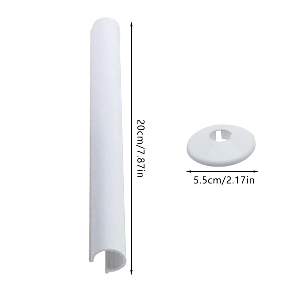 2 pk Pipes Radiator Pipe Covers sleeve 15mm Collars Cut Fit Bathroom