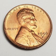 1956 D Lincoln Wheat Cent Penny Ave Circulated Free Shipping