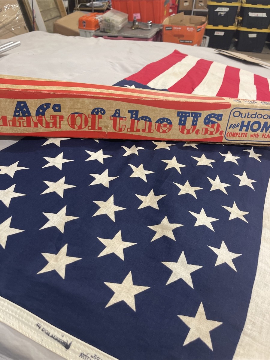 Vintage 50 Star American Flag Kit 100% Cotton 38” X 59