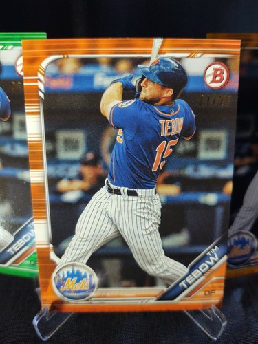 Tim Tebow ⚾ 2019 Bowman /Chrome RC ORANGE /25 GOLD GREEN BLUE LOT (5) GRADE! - Picture 2 of 11