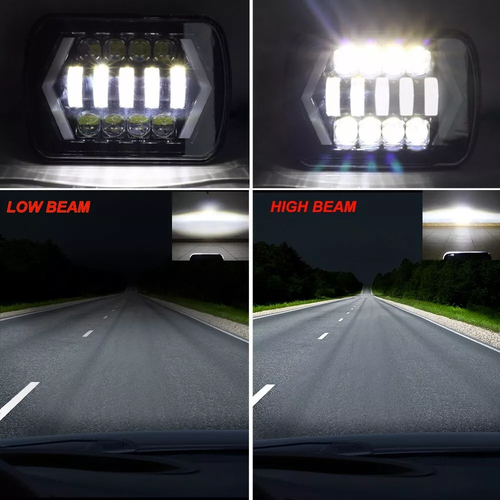 For Jeep Cherokee XJ 1984-2001 Wrangler YJ 1986-1995 5x7" 7x6 Led Headlight Halo - Bild 4 von 12