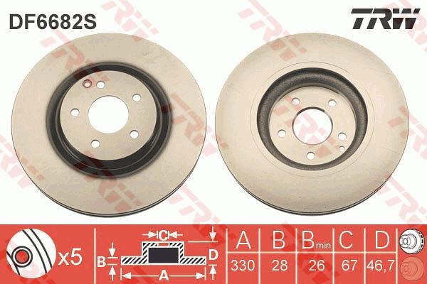 2 disques de frein Mercedes CLK 320 CDI et Classe C de 295mm en acier carbone