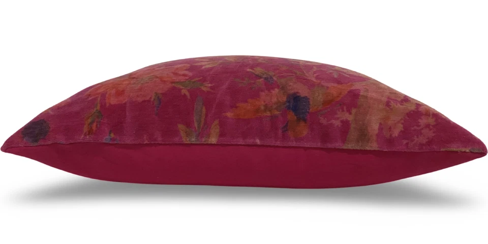 Indian Velvet Magenta Bird Printed Home Decor Cushion Cover Sofa Decor Cover US - Image 3 of 4