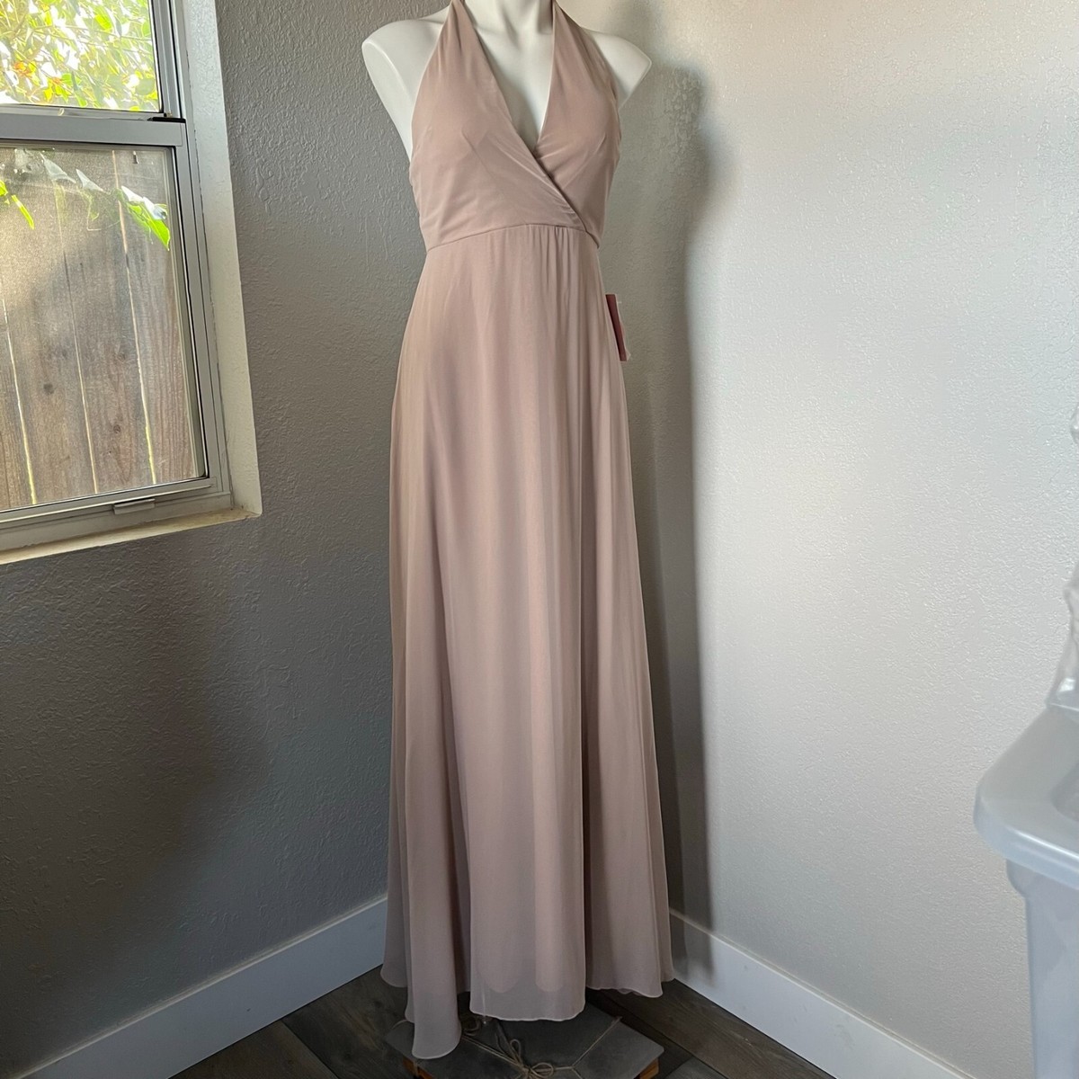 white christmas dresses Mother Of The Bride Gray Halter Sleeveless Ruffles Maxi Chiffon Mother Of  The Bride Dress main image 0
