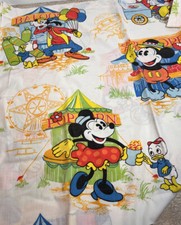Vintage Disney Mickey Minnie Mouse Donald Duck Goofy Curtains 2 Panels 2 Valence