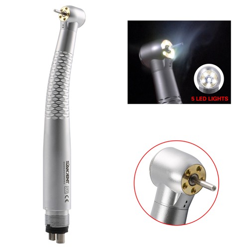Turbina Dental Autogenerador 5 Luz LED Light 4 Orificios High Speed Handpiece M4 - Imagen 2 de 24