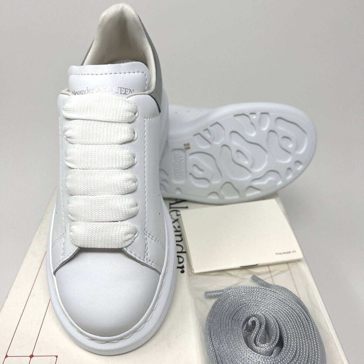 【初版】 ALEXANDER McQUEEN Alexander McQueen Kids Leather Sneakers Size 28 EU/11 US White