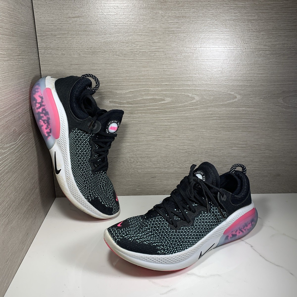 Nike Womens Joyride Run Flyknit CT1575-001 Black Pink Shoes Sneakers Size 10