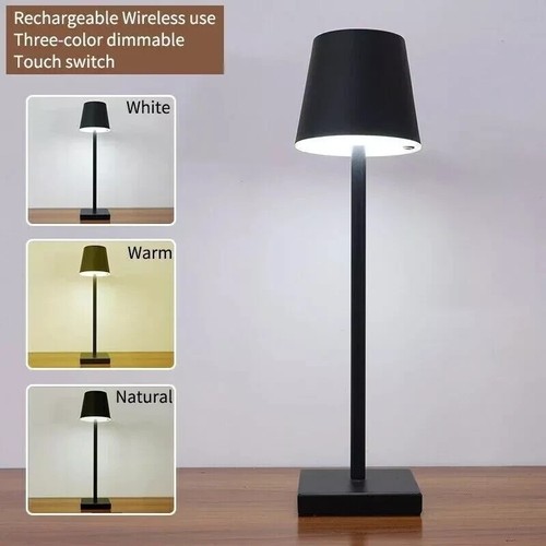 X2 PEZZI LAMPADA DA TAVOLO LED RICARICABILE TOUCH REGOLABILE BAR CASA - NERO - Bild 4 von 10