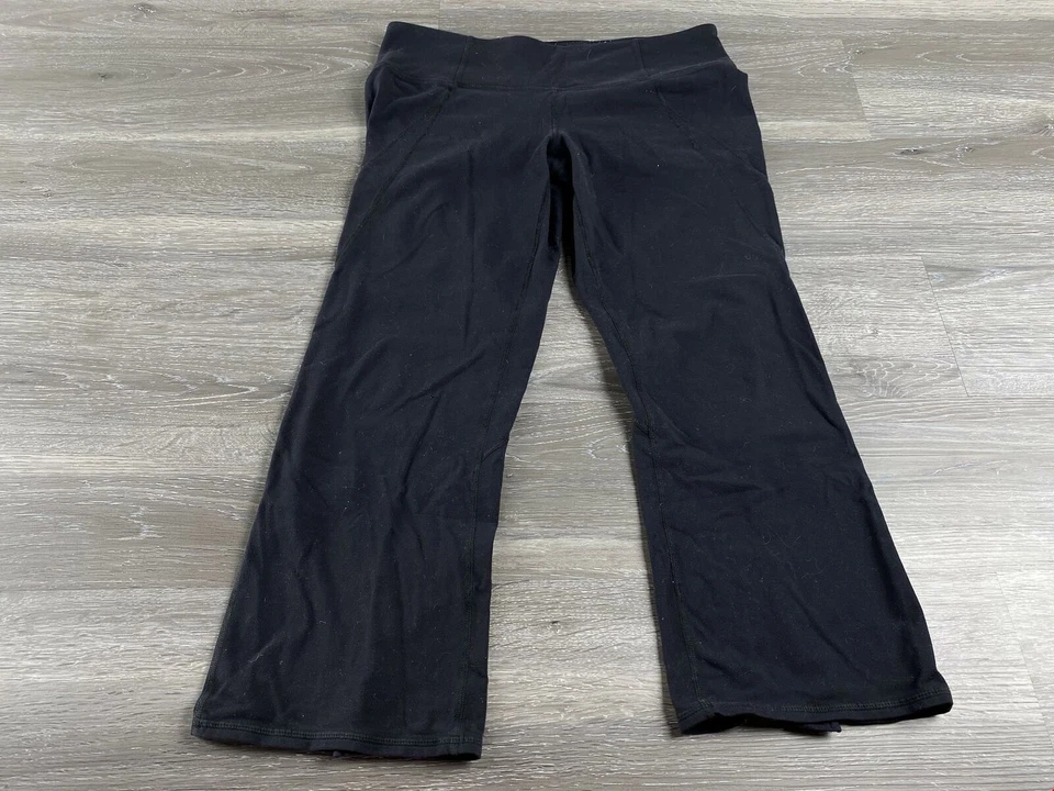 Pantalones de yoga ATHLETA elásticos cintura abertura pierna acampanada azules para mujer talla pequeña Foto 4 de 4
