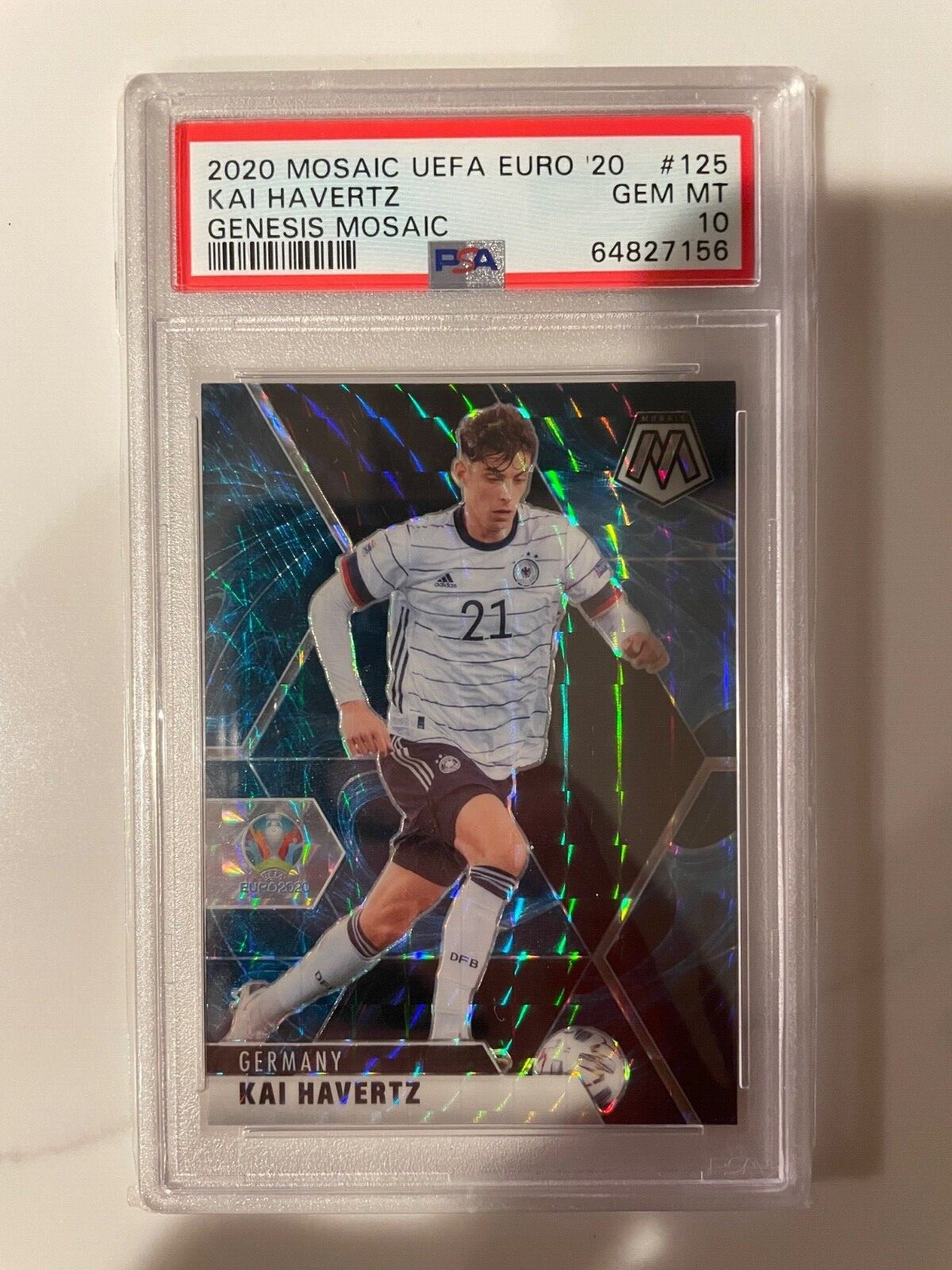 2020-21 Panini UEFA Euro Mosaic Soccer Kai Havertz Genesis Prizm SSP PSA 10 #125