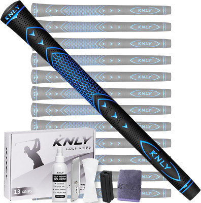 KNLY Golf Grips Set of 13 - High Traction and High Feedback Rubber Golf Club Gri