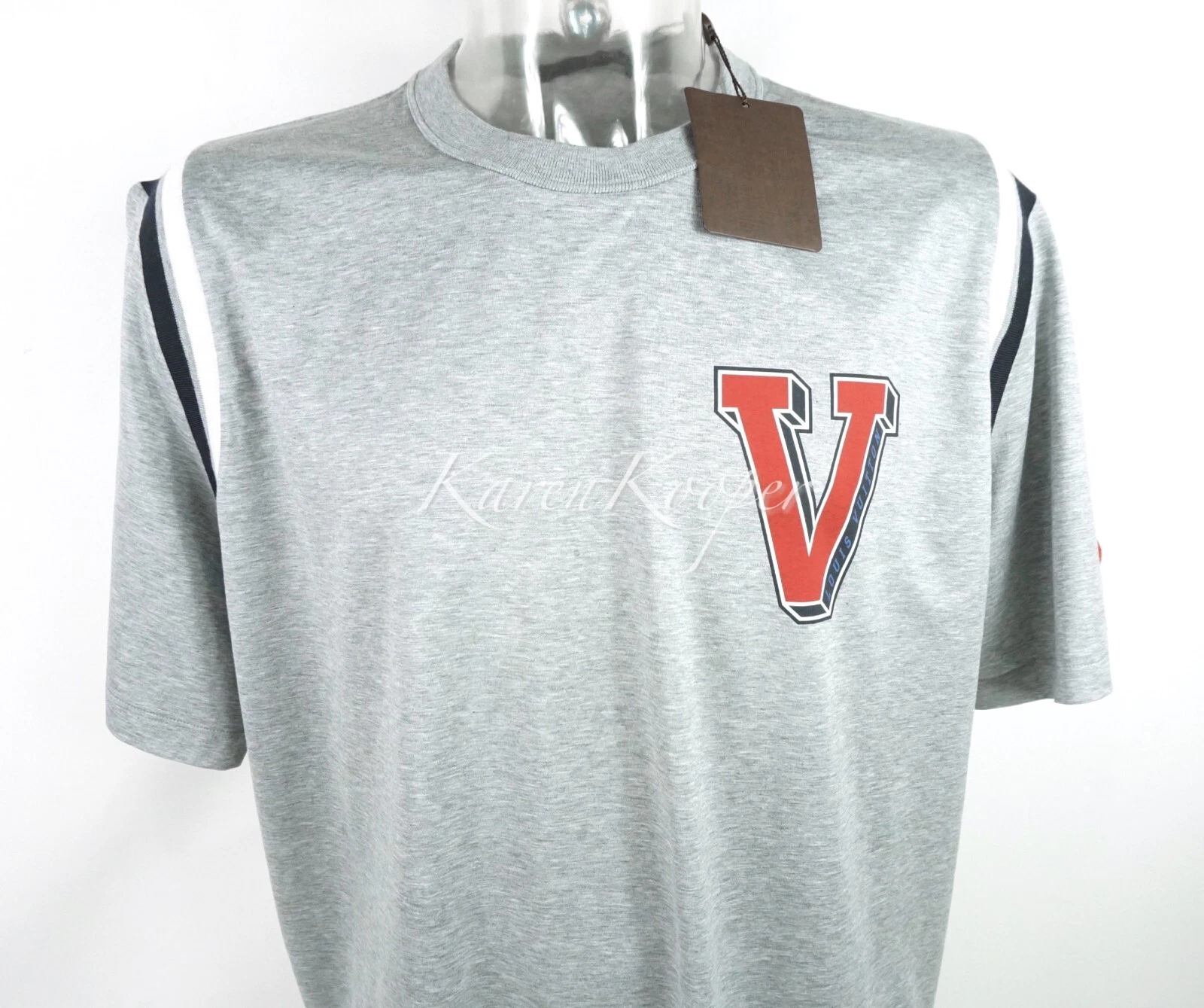 LOUIS VUITTON（LV） T SHIRT AUTENTICA LOUIS VUITTON UOMO LIMITATA GRIGIO HEATHER VARSITY XXXL RARA