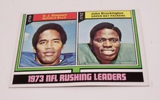 O.J. Simpson BILLS John Brockington Packers 1973 NFL Rushing Football Card
