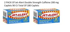 2 New Bottles Jet-Alert 200 mg Caplets Double Strength Caffeine 180 Ct