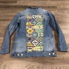 Lularoe Jacket Womens Medium Blue Denim Jean Coat Casual Ladies