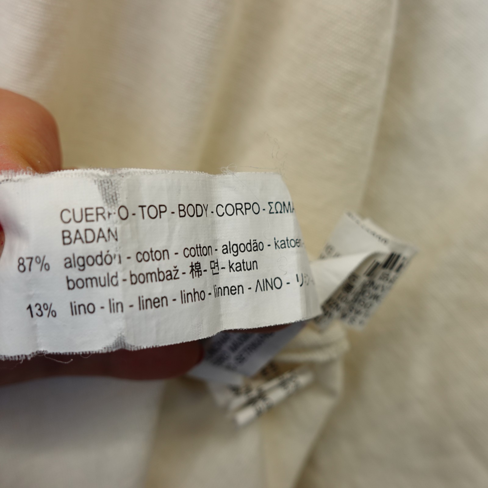 Peasant Linen Blouse Womens MEDIUM Cream Red Floral Embroidered Boho Folk ZARA thumbnail 12