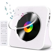 Gueray CD Player Portable Bluetooth Player / Speaker Desktop for Home - White