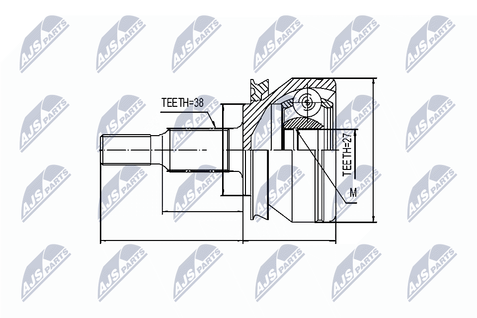 JOINT KIT DRIVE SHAFT NPZ-VW-032 FORAXA 2.0L CFCA/CCHA/CAAC/CAAB/CAAA 2.0L 4cyl - Image 7