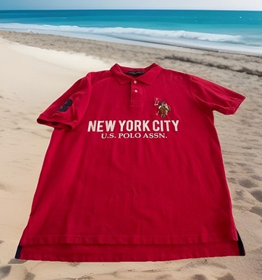 New York City US Polo Assn Polo #3 Shirt Embroidered Large Pony Cotton Men XL