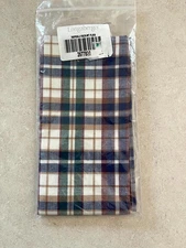 Set of 2 Longaberger Woven Traditions Plaid Fabric Napkins NIB