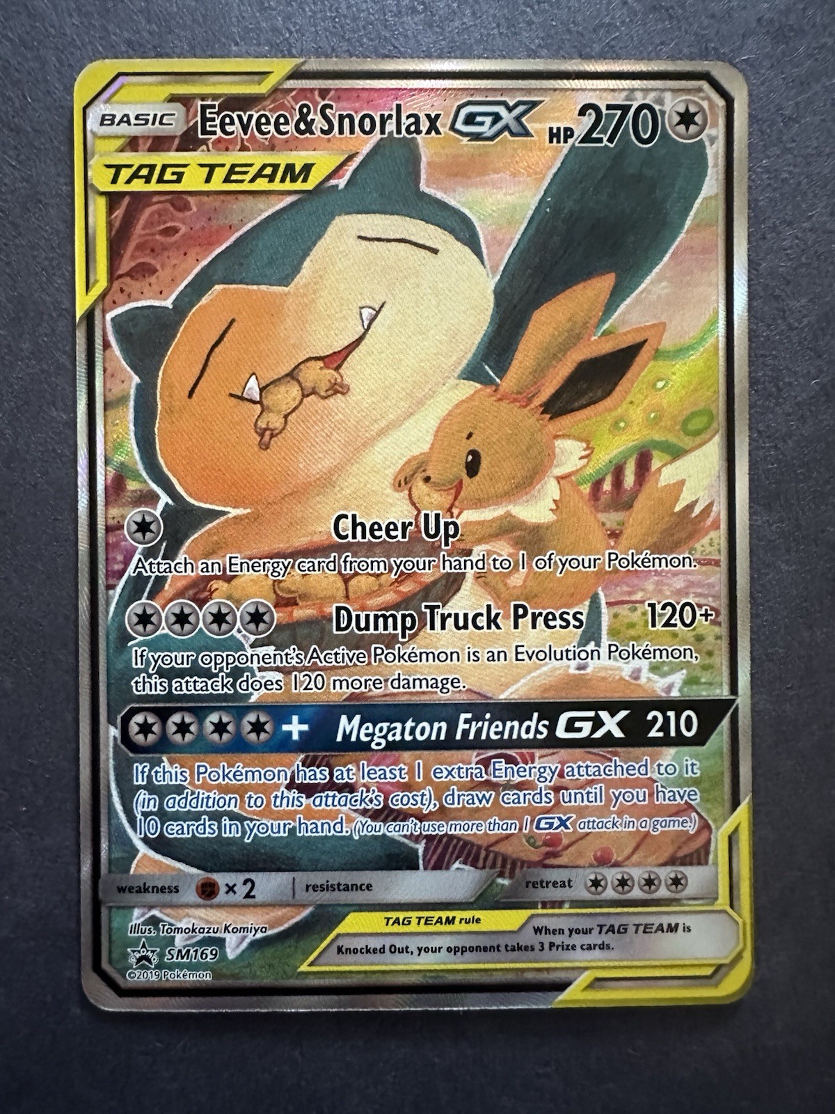 Eevee & Snorlax GX SM169 Holo Sun & Moon Promo Pokemon Card
