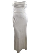 Adrianna Papell Women's Lola Strapless Gown (12, Ivory)