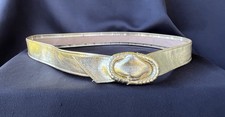 Vintage Retro Gold Metallic Fabric Belt 1980  s
