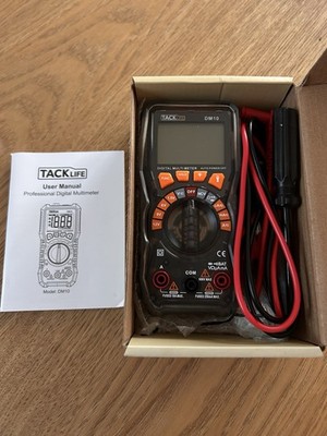 TACKLIFE Digital Multimeter LED Display mit Krokodilklemme, Schraubendreher Neu