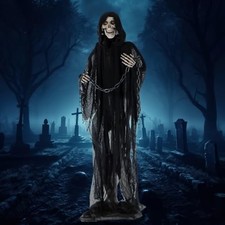 4 Pcs Black Witch Costume Set for 12 Ft Giant Skeleton Halloween Yard Decor In