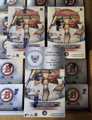 2025 Bowman Baseball 3 Blaster Box Lot - From a Newly Opened Case