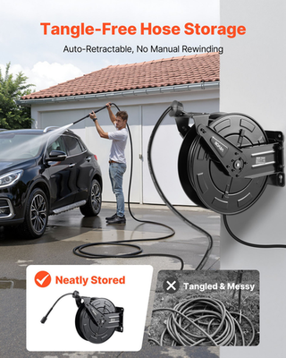 #ad 50ft Retractable Pressure Washer Hose Reel 3 8in 4000 PSI Steel $144.99