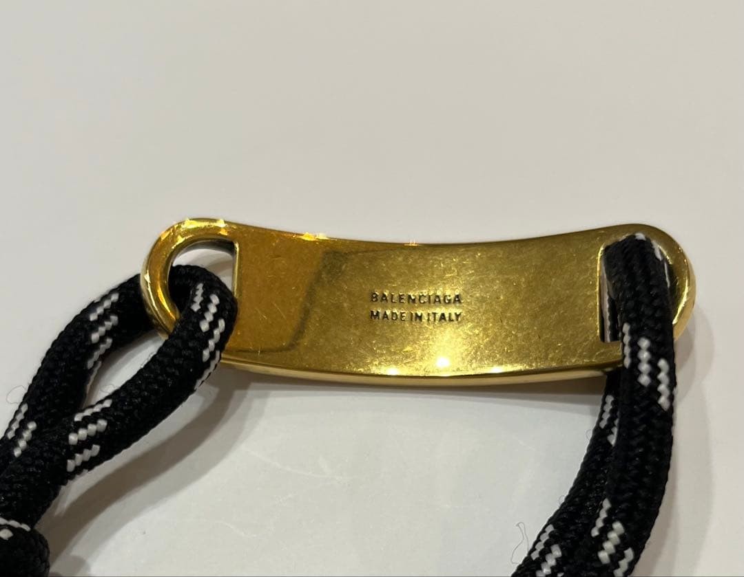 BALENCIAGA Plate Bracelet Black Gold Accessory Stylish From Japan y6748 thumbnail 4