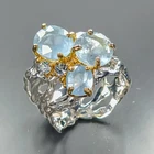 Vintage ring Natural Aquamarine Ring 925 Sterling Silver Size 8 /R474423
