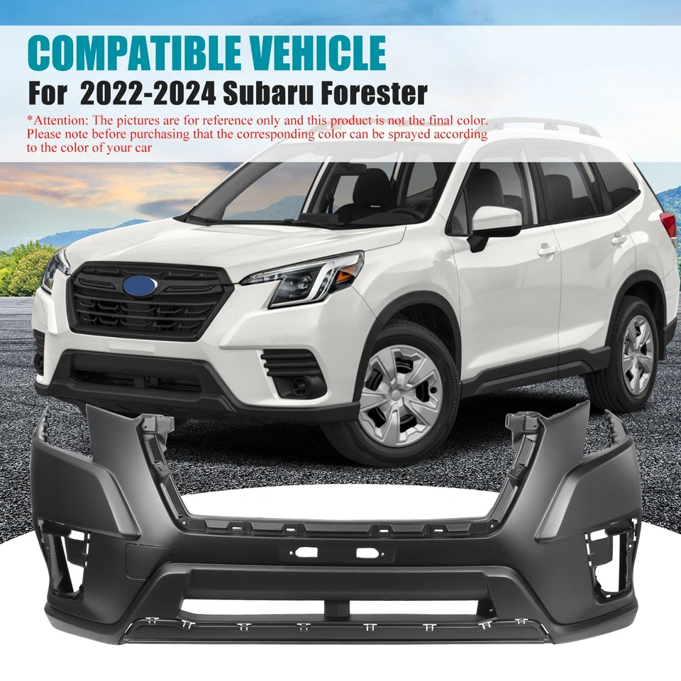 Front Bumper Plastic For 2022-2024 Subaru Forester W/O Park Assist Sensor Foto 2 de 4