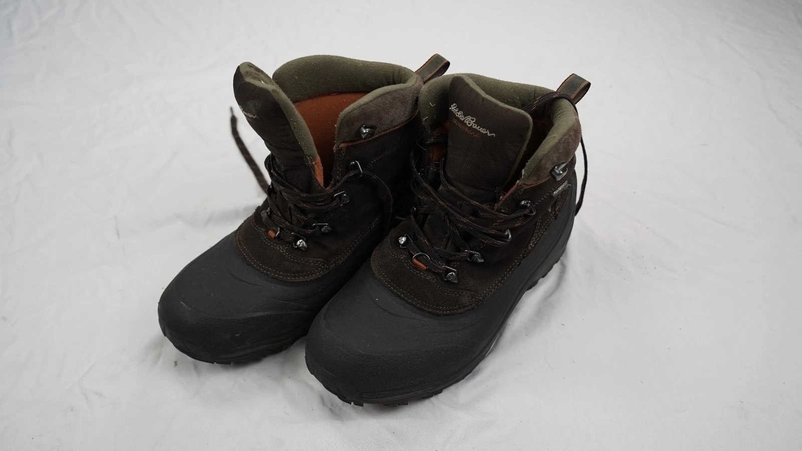 Eddie Bauer Weatheredge Men's US 9.5 Brown Snow Thermafill Waterproof Boots