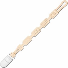 Silicone Pacifier Clip with 4 Teething Textures, One-Piece Patented Design, D...