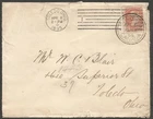 1896 Small Queen Cover 3c Squared Circle London Ontario to USA