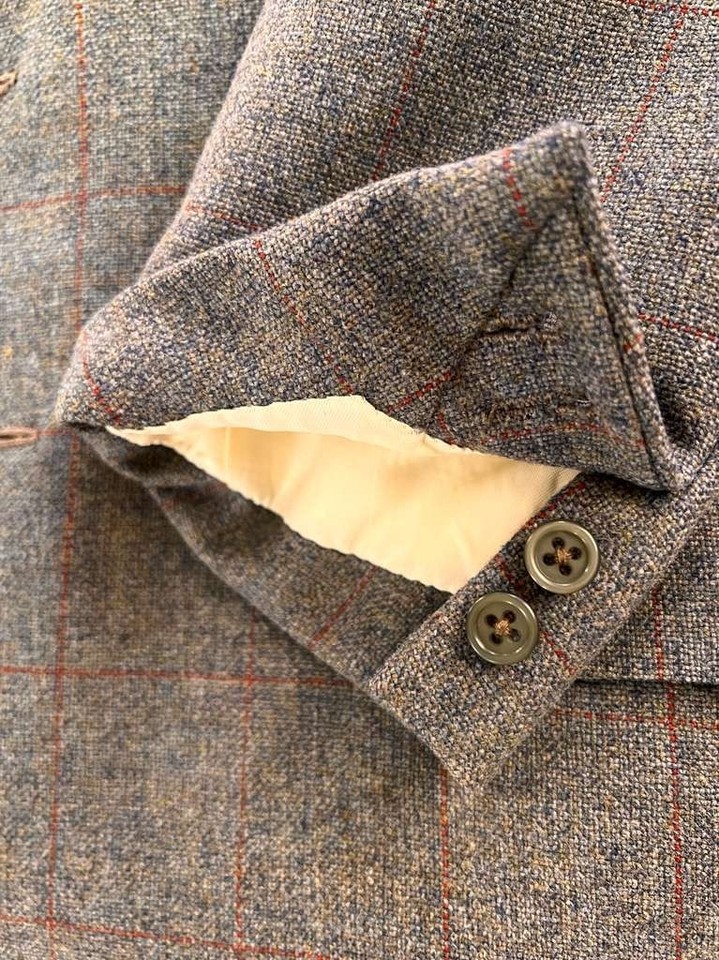 Costume Deux Pièces Gieves & Hawkes Savile Row – Carreaux Bleu – Taille 42L – Sur Mesure