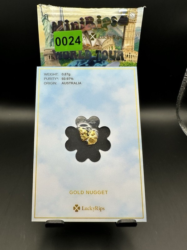 LuckyRips 0.87g Gold Nugget Australia Origin 93-97% Gold Purity