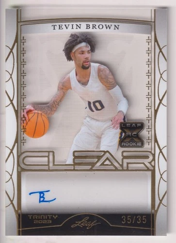 TEVIN BROWN 2023-24 LEAF TRINTY BASKETBALL AUTOGRAPH AUTO CARD #D 35/35