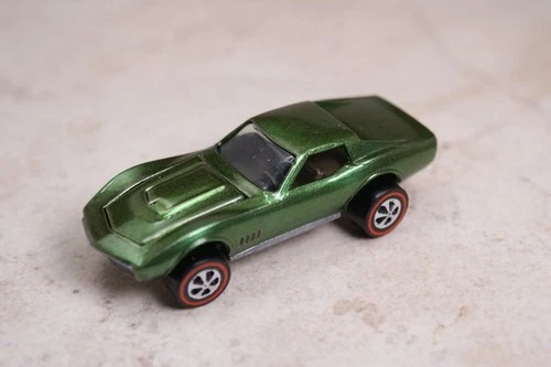 Restored Hot Wheels Redline - US Custom Corvette in Olive Green! Free Shipping!!