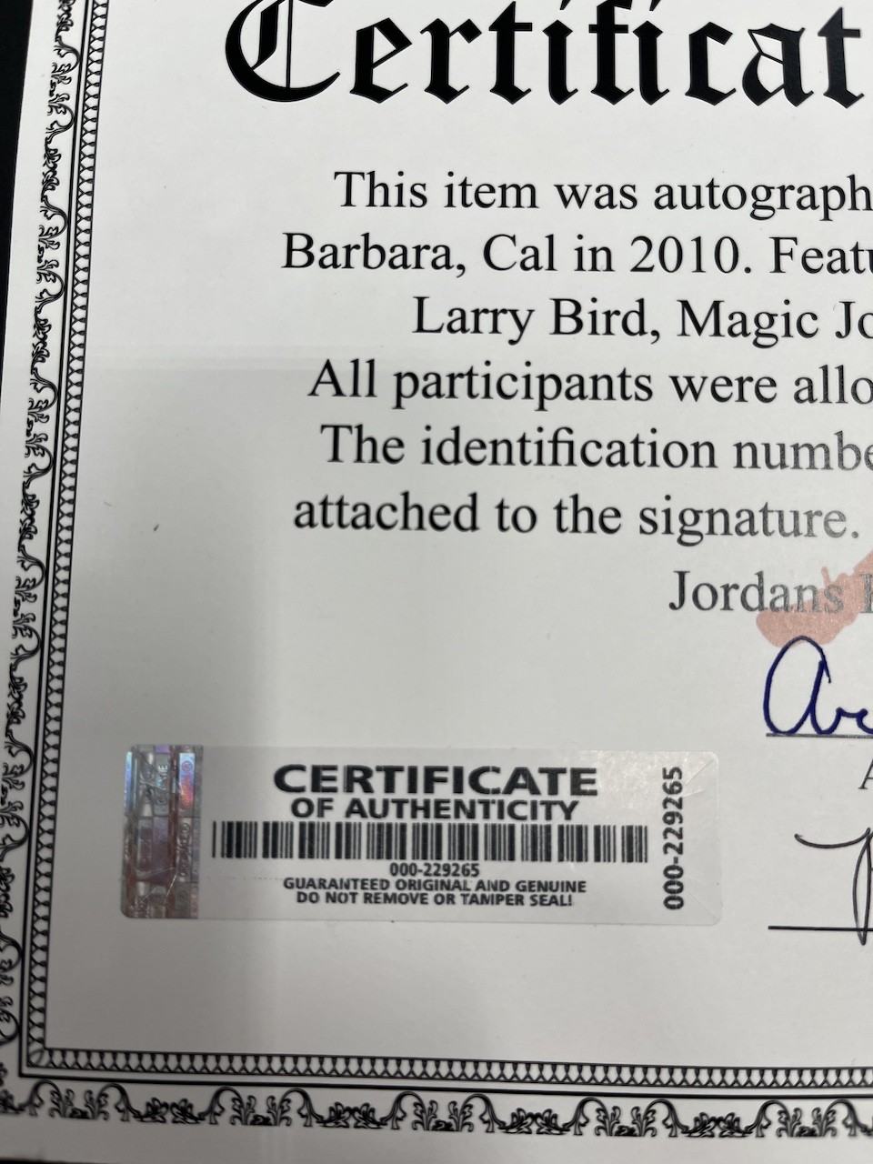 Chicago Bulls Jersey Michael Jordan Signed In Frame NBA Basketball COA thumbnail 8