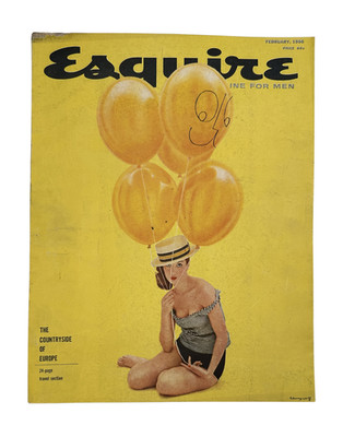 Esquire Magazine February 1956 Marjorie Hellen Foldout Audrey Hepburn w Pinup