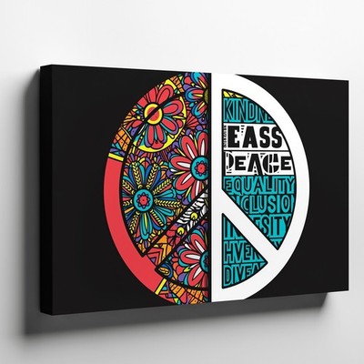 Wall Art Create A Vibrant And Colorful Graphic Design Featuring A Large Peace