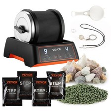 VEVOR Rock Tumbler Kit 2lbs Rock Polisher with Rough Gemstones Polishing Grits