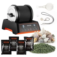 VEVOR Rock Tumbler Kit 2lbs Rock Polisher with Rough Gemstones Polishing Grits