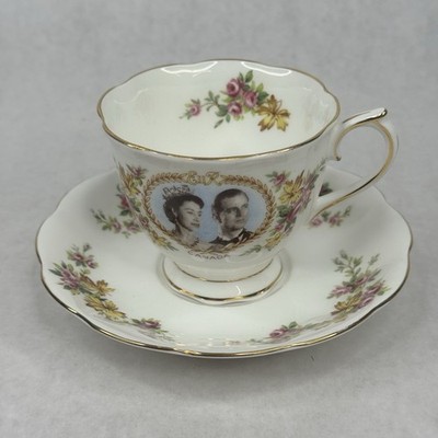 Royal Visit Tea Cup Queen Elizabeth Prince Philip Canada 1959 Royal Albert